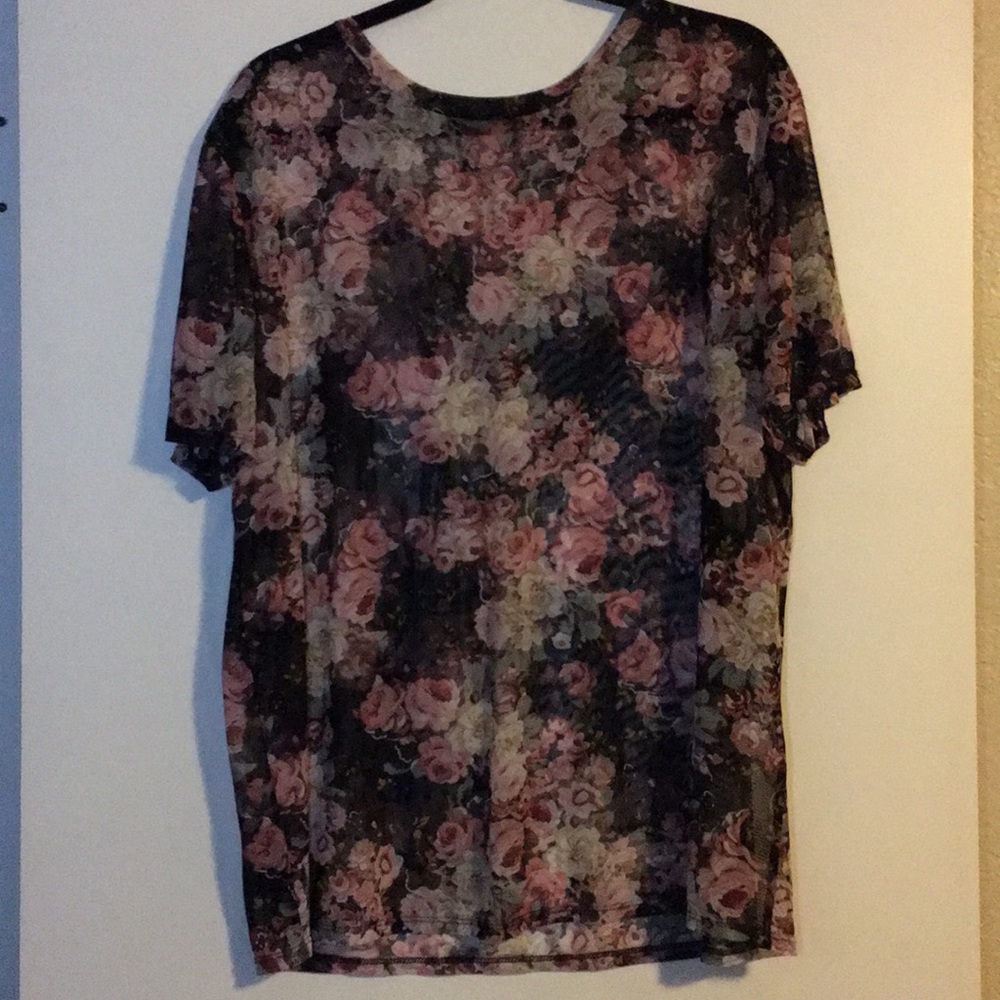 EUC Mind Code Rosy sheer mock neck shirt size 2x